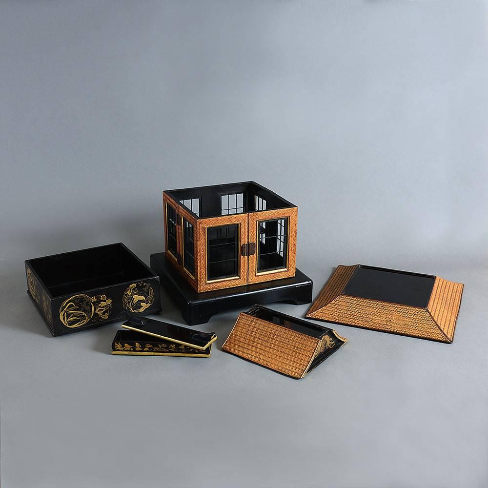 Japanese 19th Century Bamboo and Lacquer Picnic Box