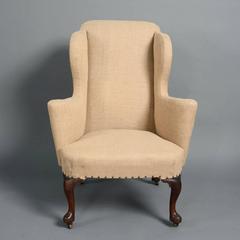 Early 18th Century George I Walnut Wing Armchair