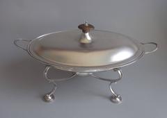 Antique Hester Bateman. An extremely rare George III Hash Dish & Lampstand made in Londo