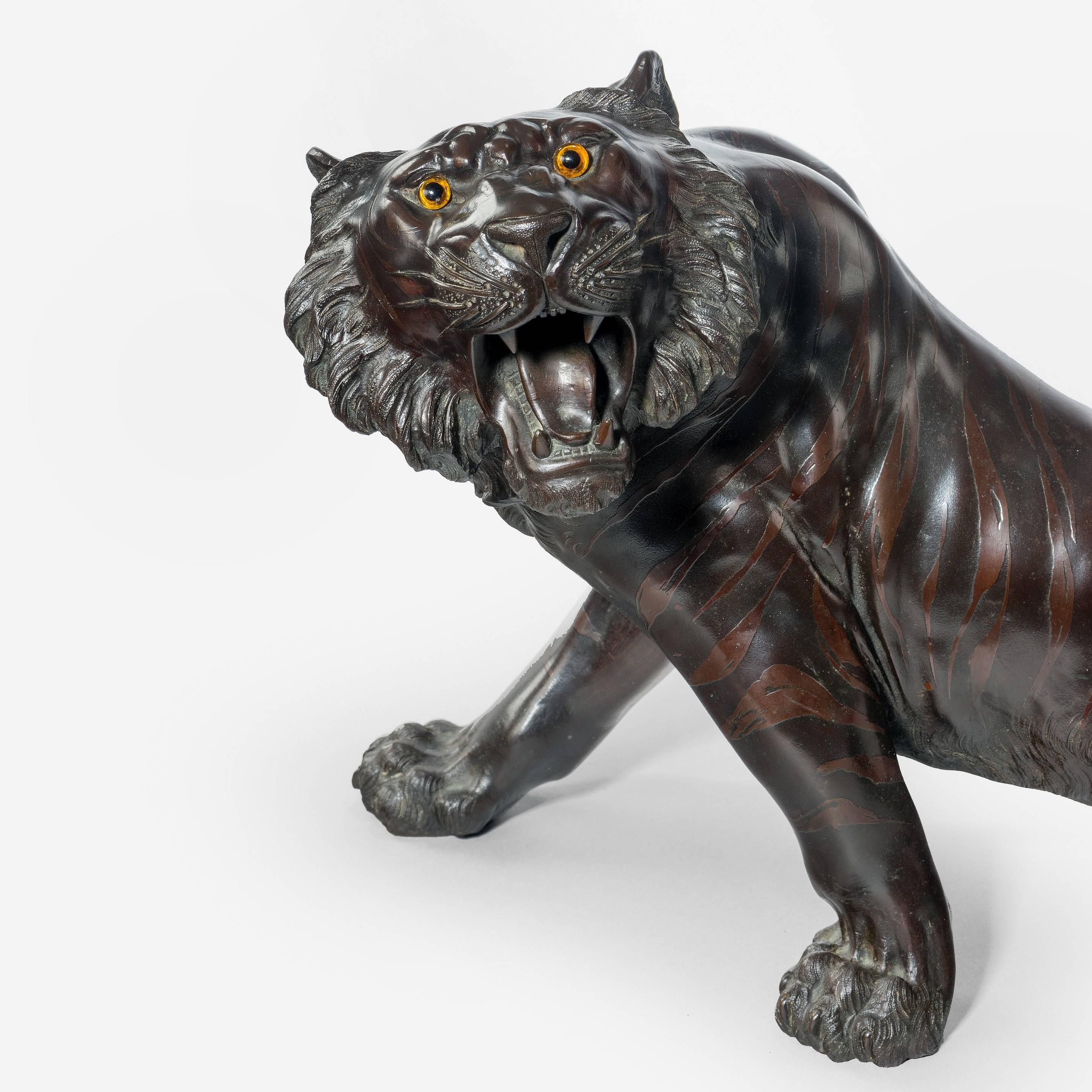 japanese bronze tiger