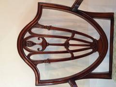 Antique six  Hepplewhite period mahogany armchairs