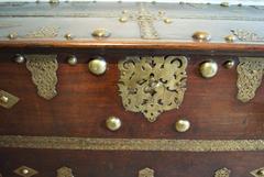 Brass Mounted Teak Trunk