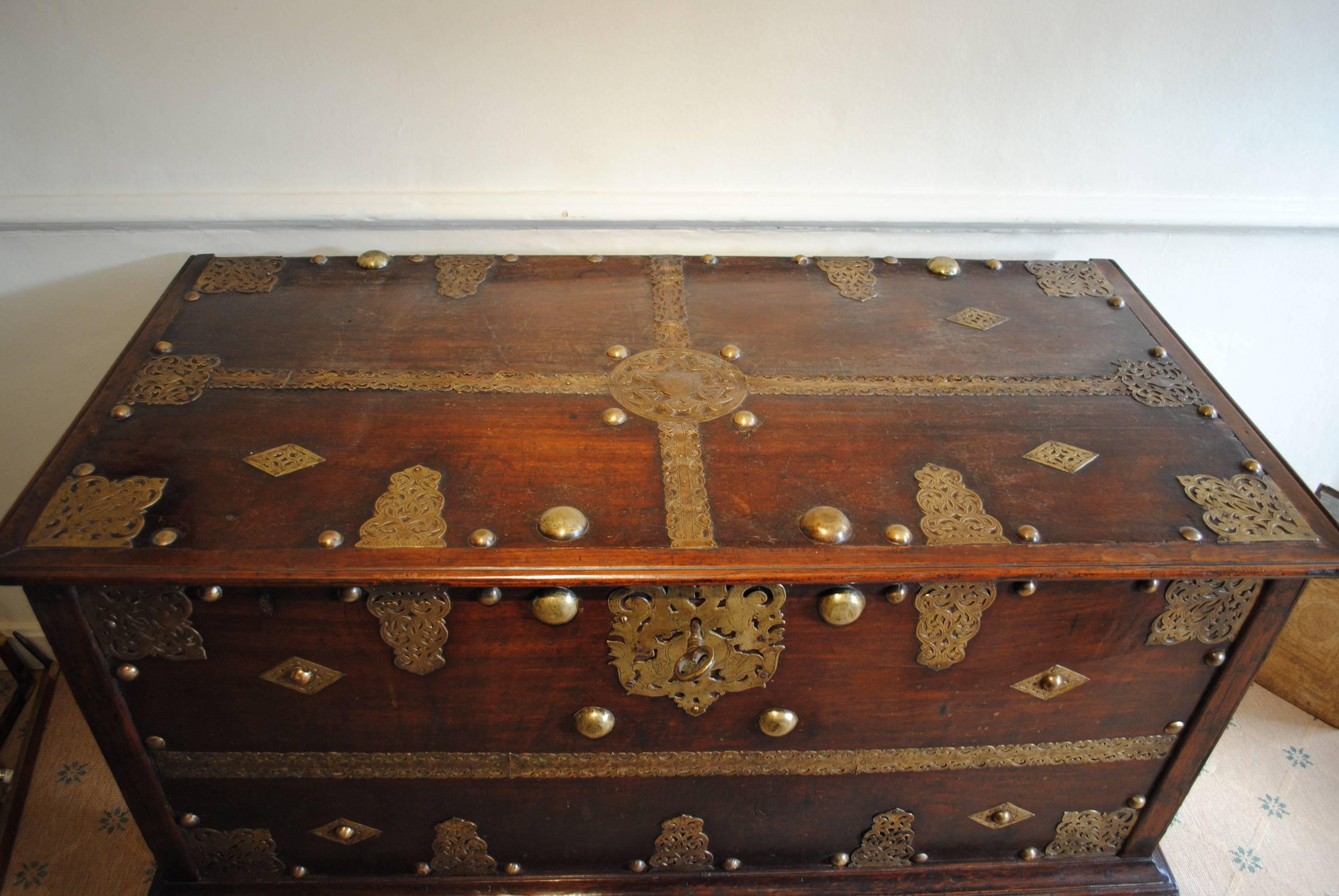Zanzibari Brass Mounted Teak Trunk