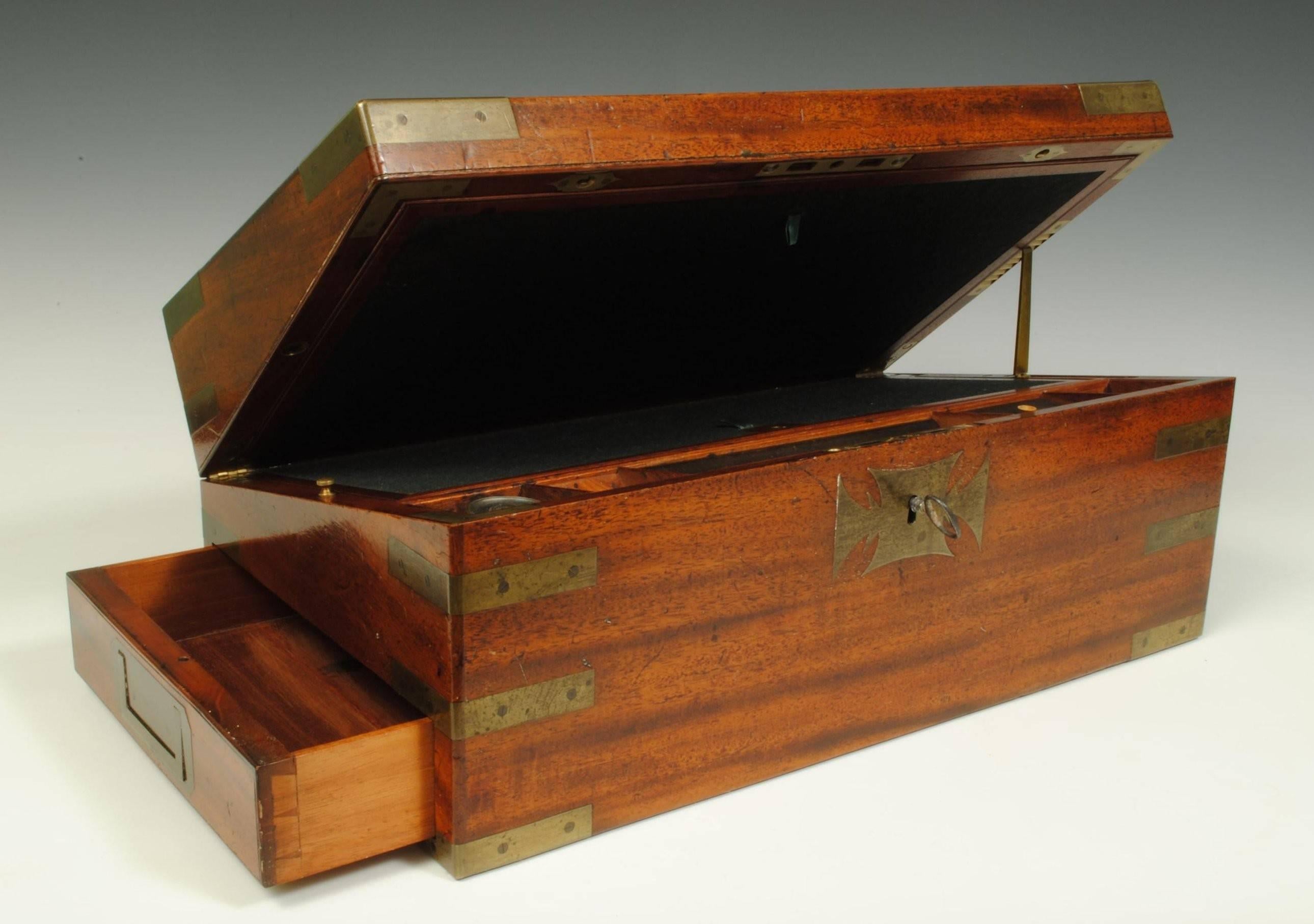 English Early 19th Century Mahogany Writing Box