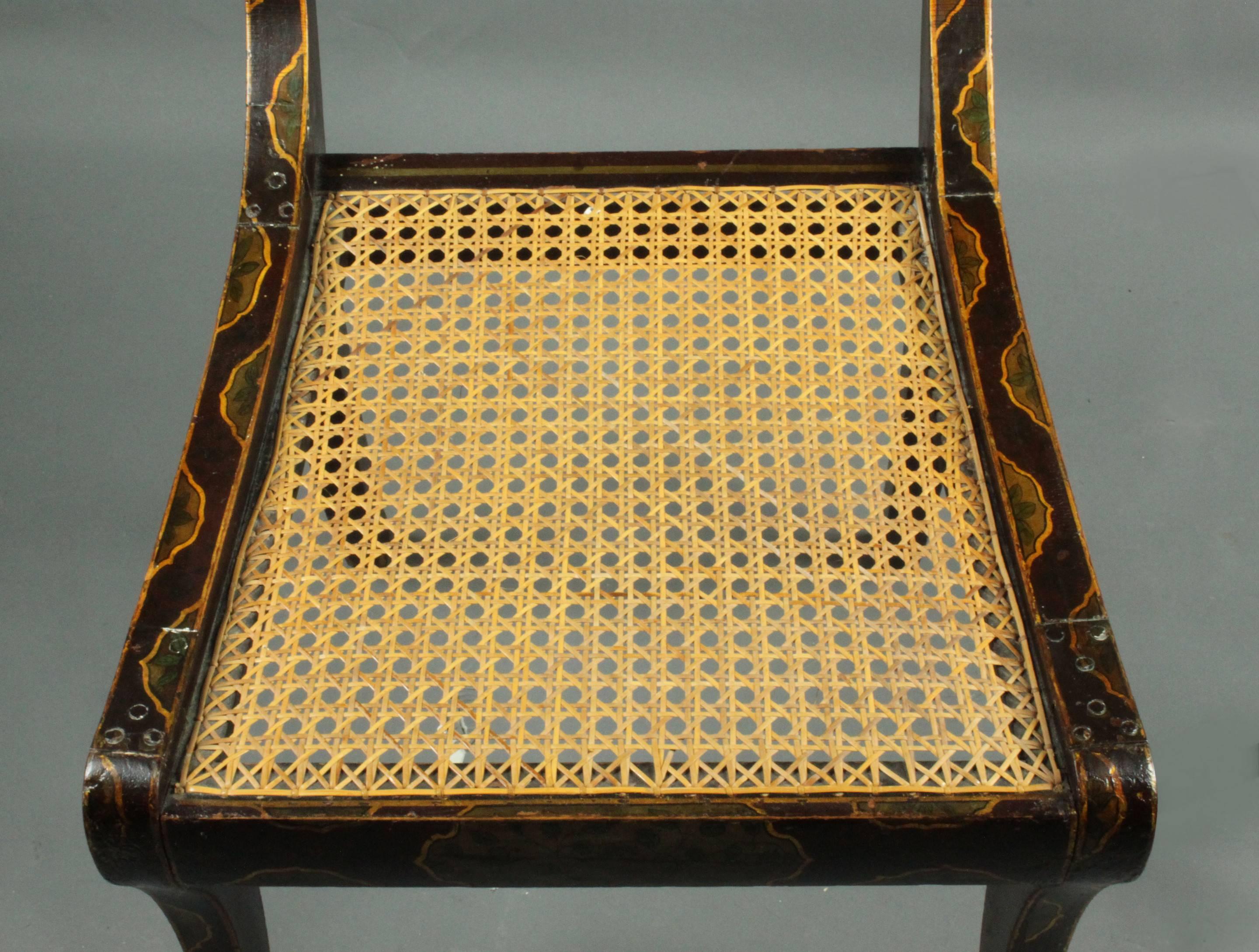 Regency-Stuhl mit bemalter Lehne im Zustand „Gut“ im Angebot in Bradford-on-Avon, Wiltshire