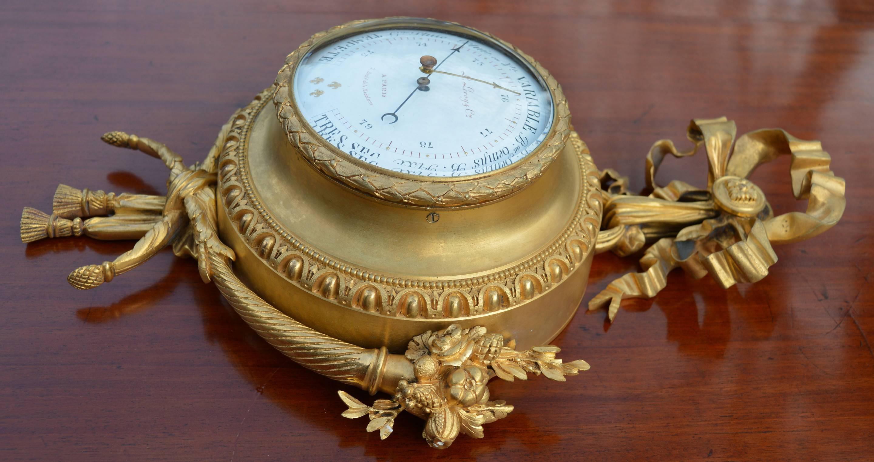 Unusual French Ormolu Cartel Barometer 1