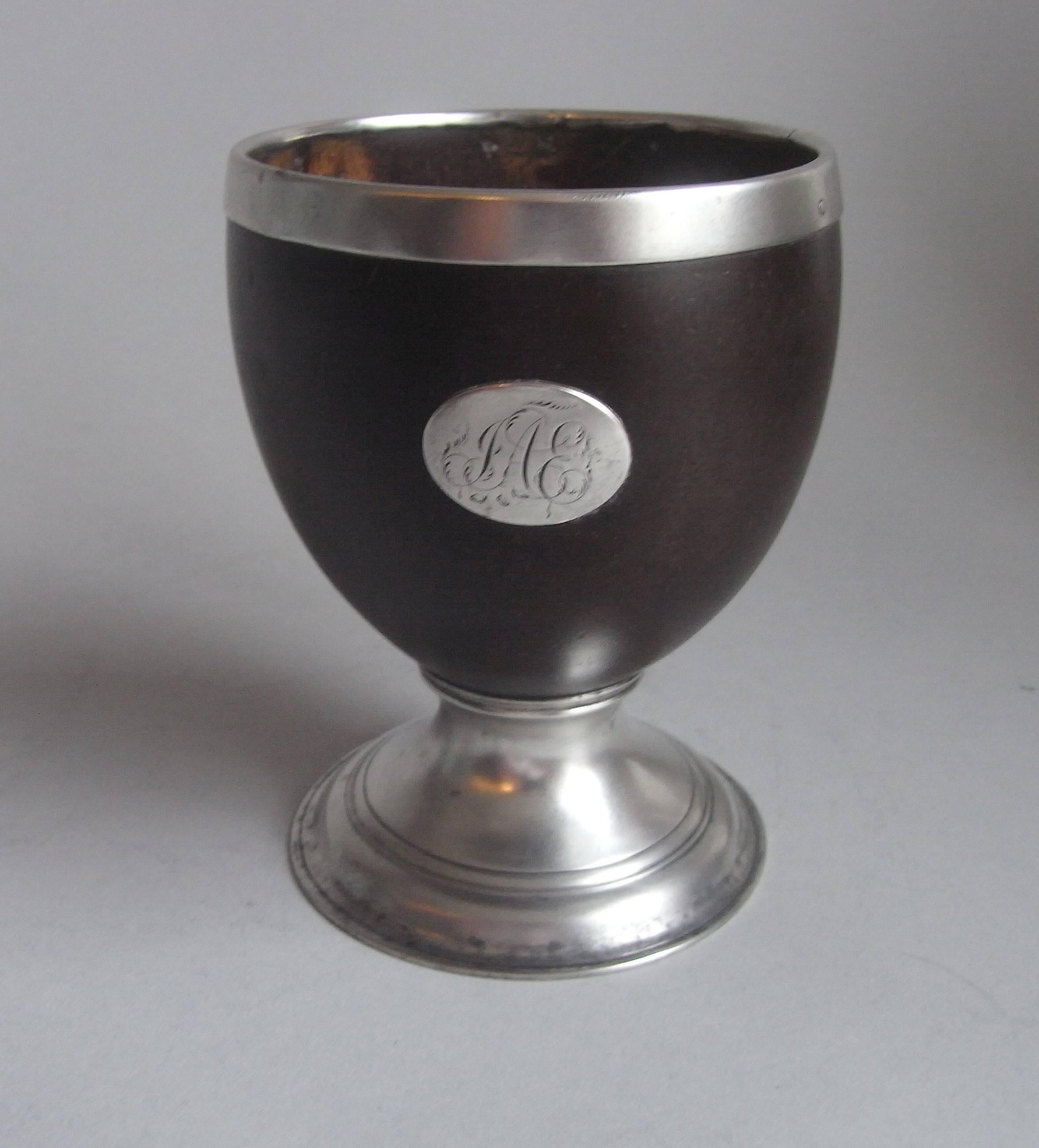 NEWCASTLE. A very rare George III silver mounted Coconut Cup made in Newcastle c