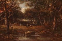 "Forest of Fontainebleau, France" Oil Painting by Joseph Thors