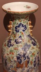 Large Canton Famille Verte Baluster Vase, circa 1880