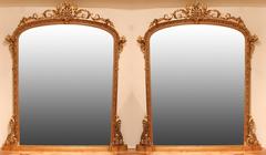 Large Pair of English Overmantle Mirrors of Exceptional Quality, Circa 1860