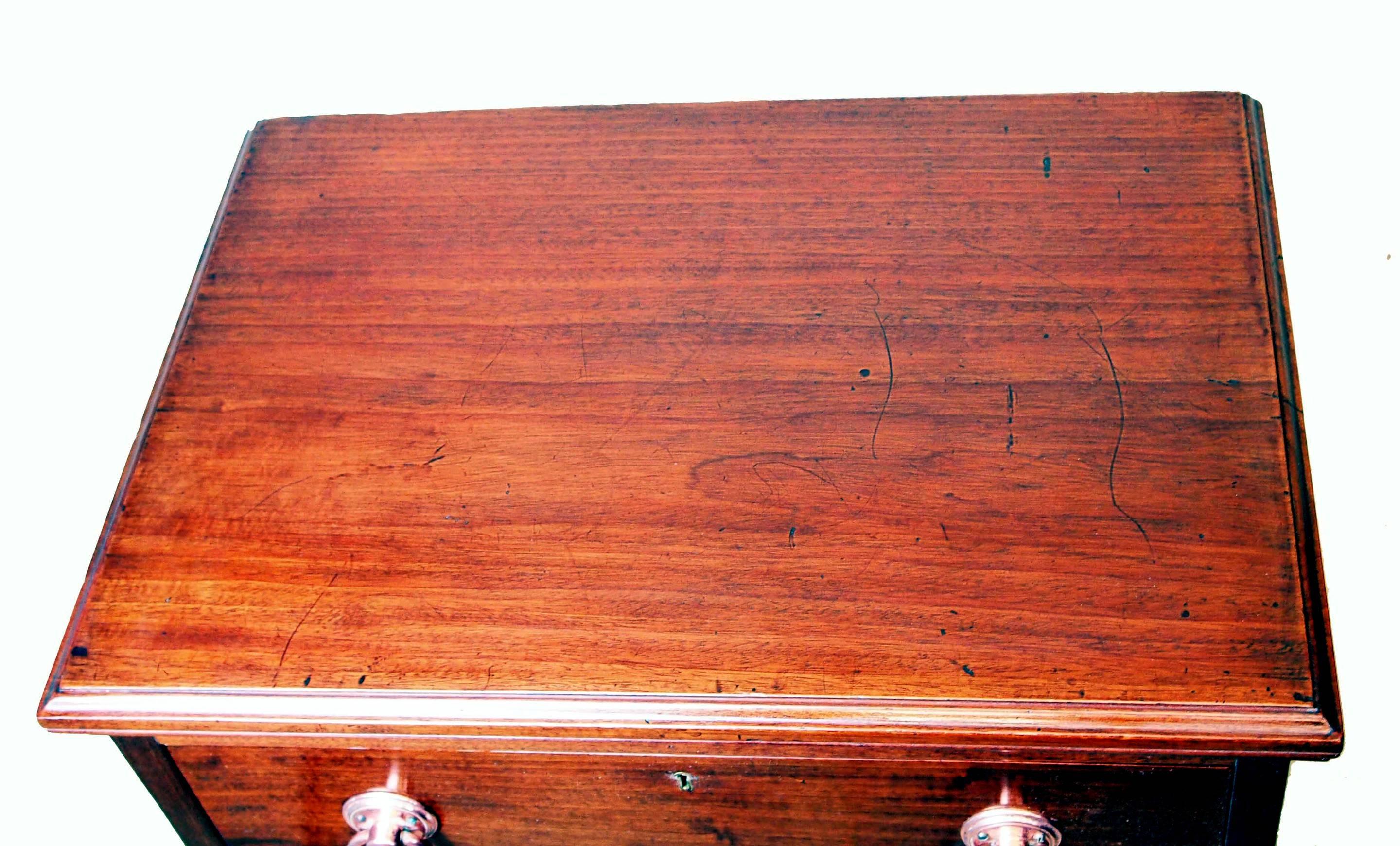 English Extremely Well Matched Pair of George III Period Mahogany Tray Top Commodes