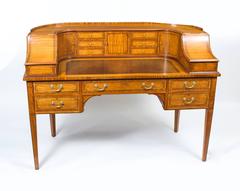 Antique Satinwood Carlton House Writing Desk, circa 1880