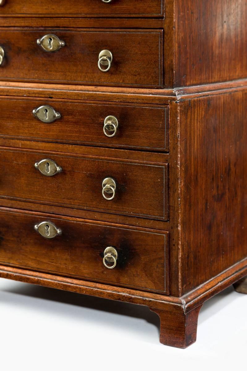 George III 18th century miniature chest on chest For Sale