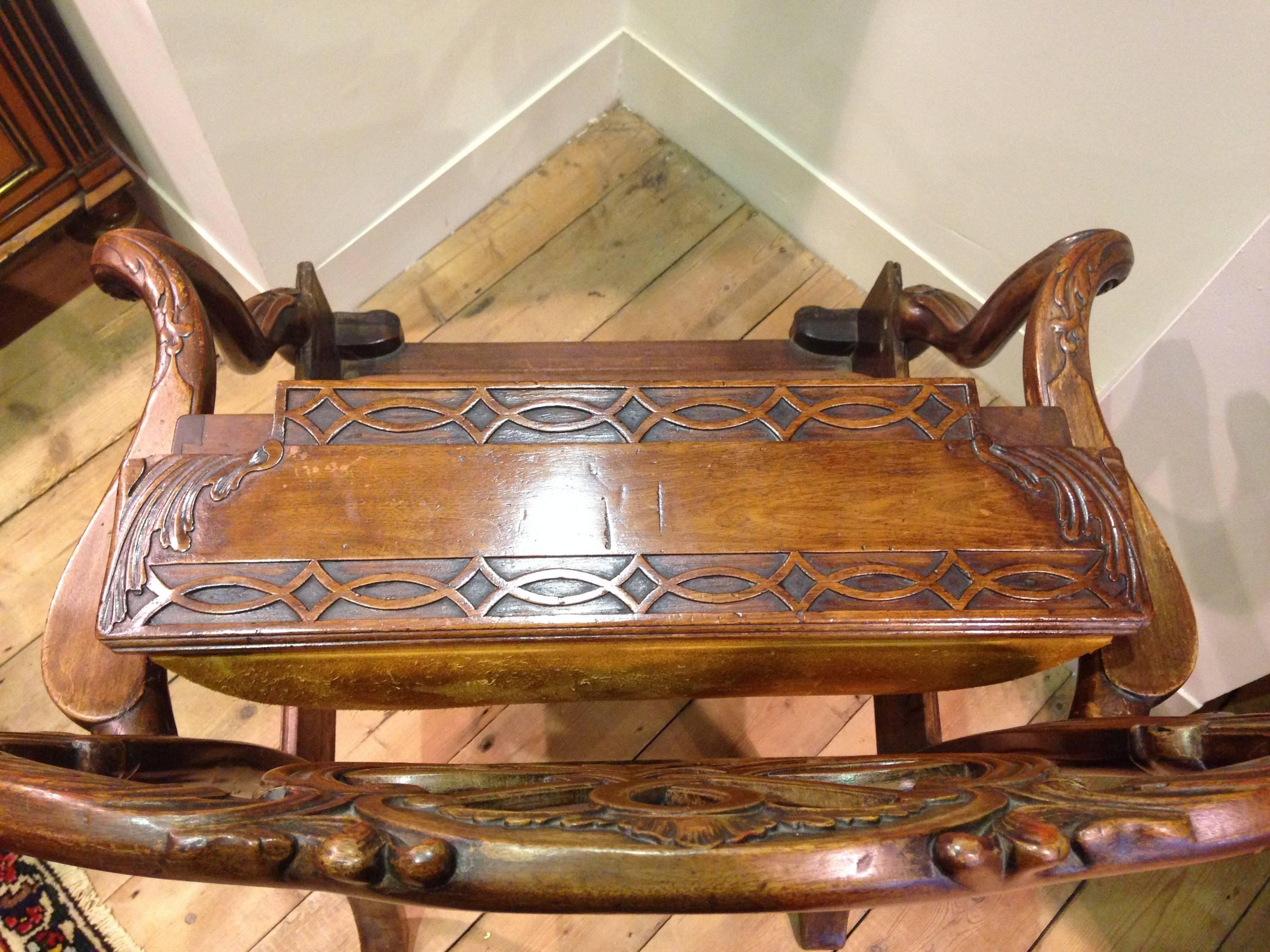 19th century mahogany metamorphic library chair 1