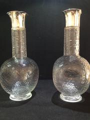 Pair of Silver Topped Carafes