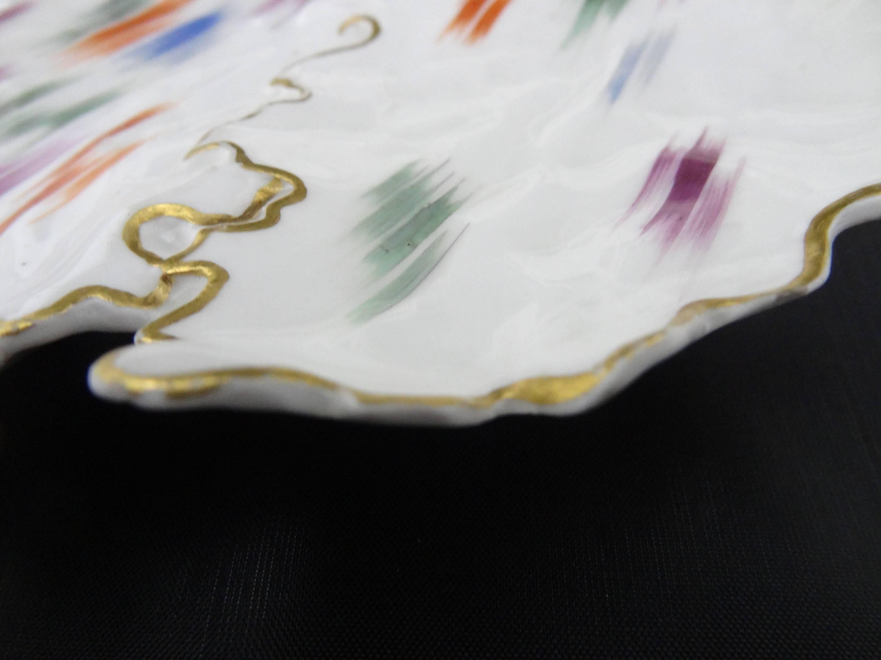Frankenthal Porcelain Leaf Dish with Carl Theodor Mark for 1776 In Good Condition In Leeds, GB