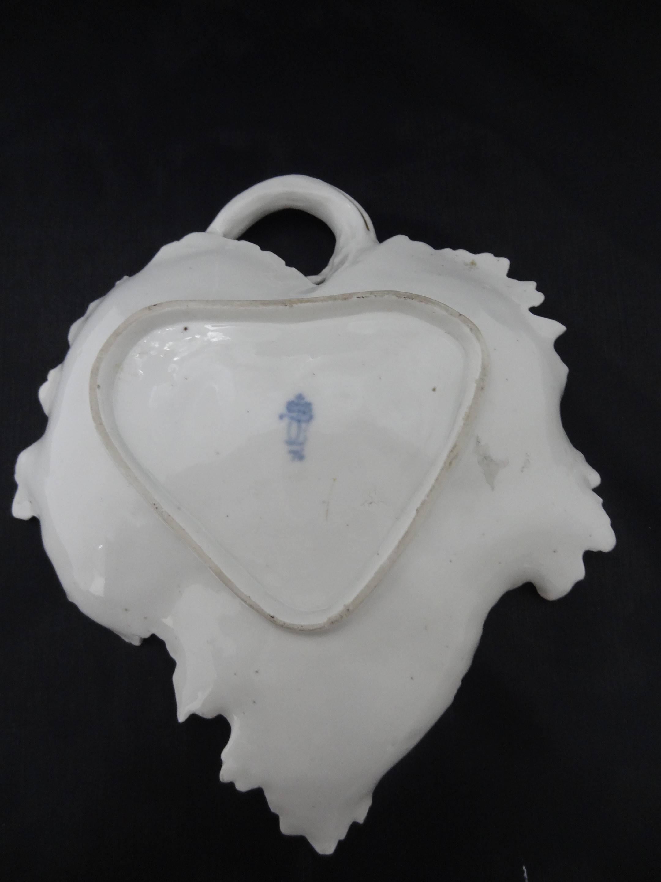 18th Century Frankenthal Porcelain Leaf Dish with Carl Theodor Mark for 1776