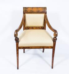 Antique Dutch Marquetry Burr Walnut Armchair, circa 1800