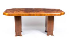 1930s Art Deco Dining Table Burr Walnut