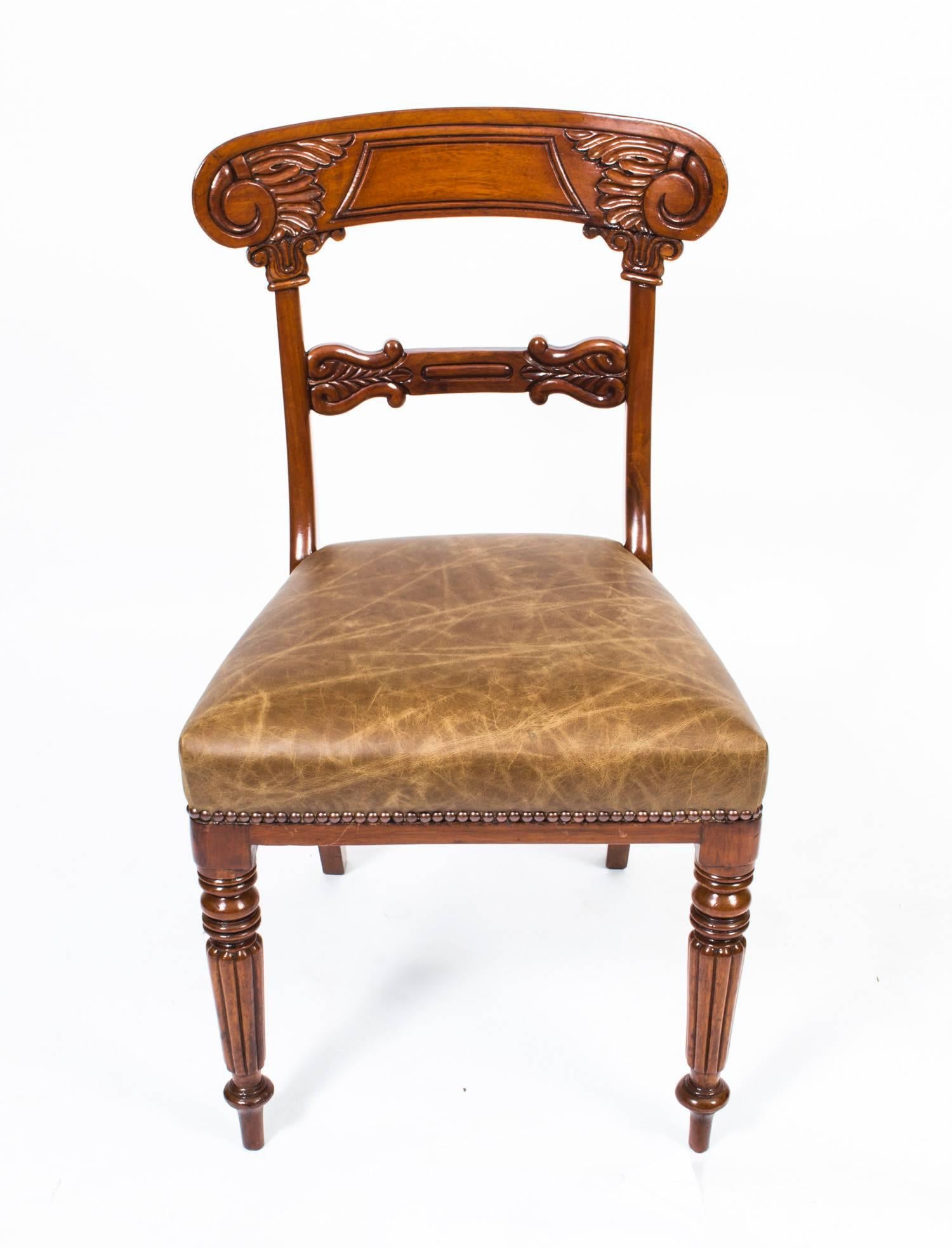 English 19th Century Set of Six Regency Mahogany Dining Chairs