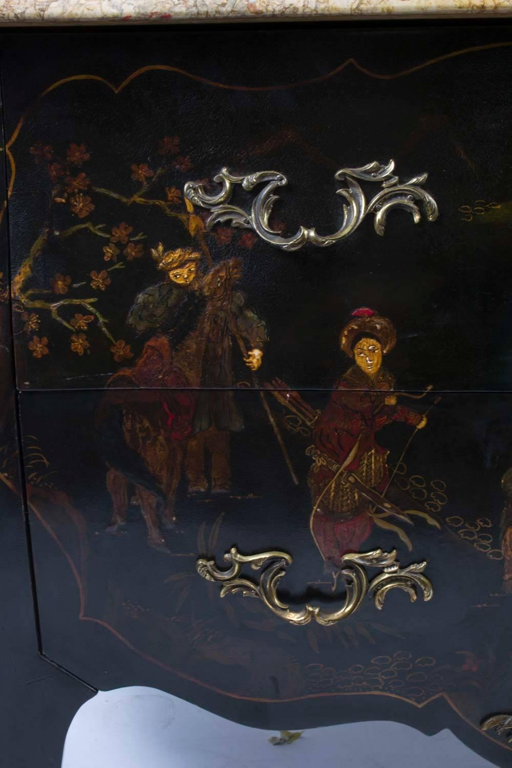 Antique French Chinoiserie Lacquered Chest, circa 1880 1