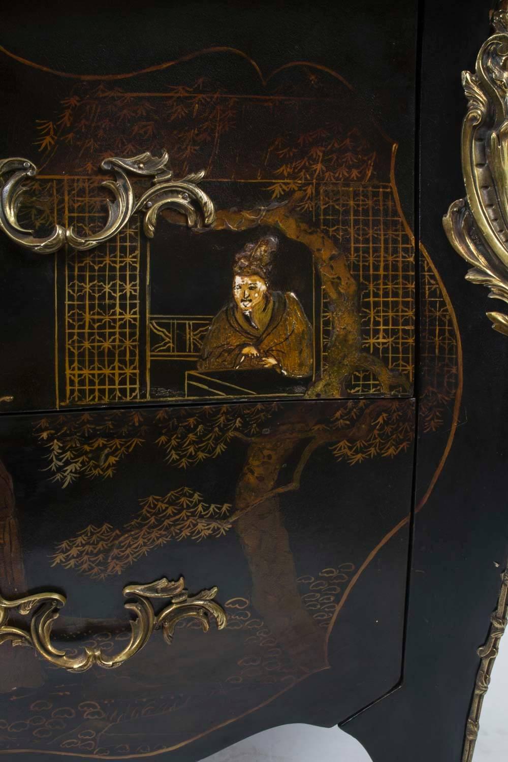 Antique French Chinoiserie Lacquered Chest, circa 1880 2