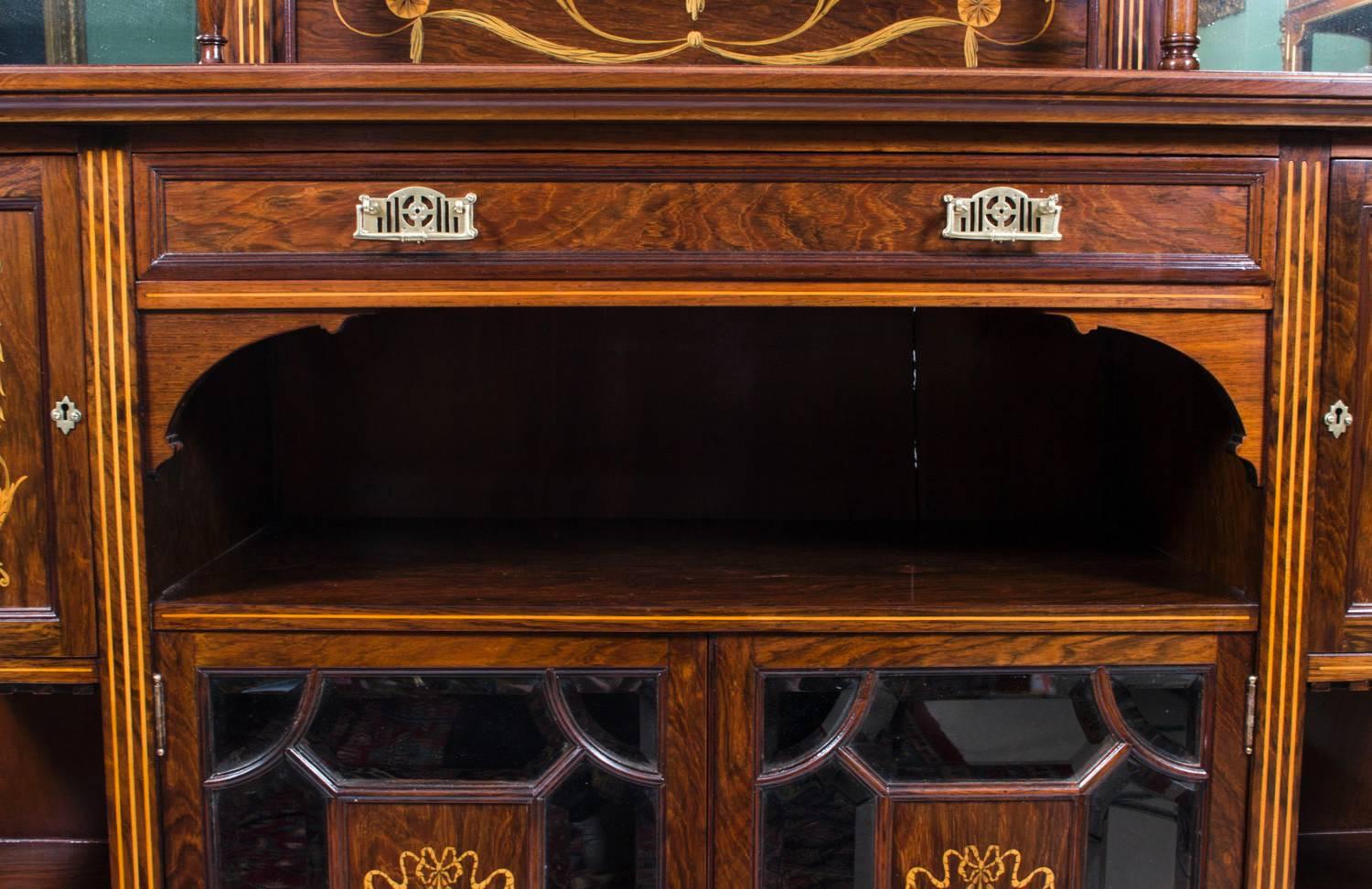 Late 19th Century 19th Century Edwardian Rosewood Inlaid Cabinet