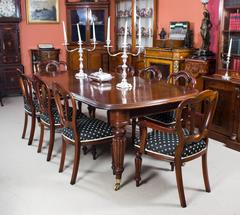 Antique Victorian Dining Table Eight Admiralty Back Chairs