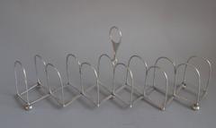 Un très rare porte-toast « Concertina » fabriqué à Sheffield par Samuel Roberts & Compan