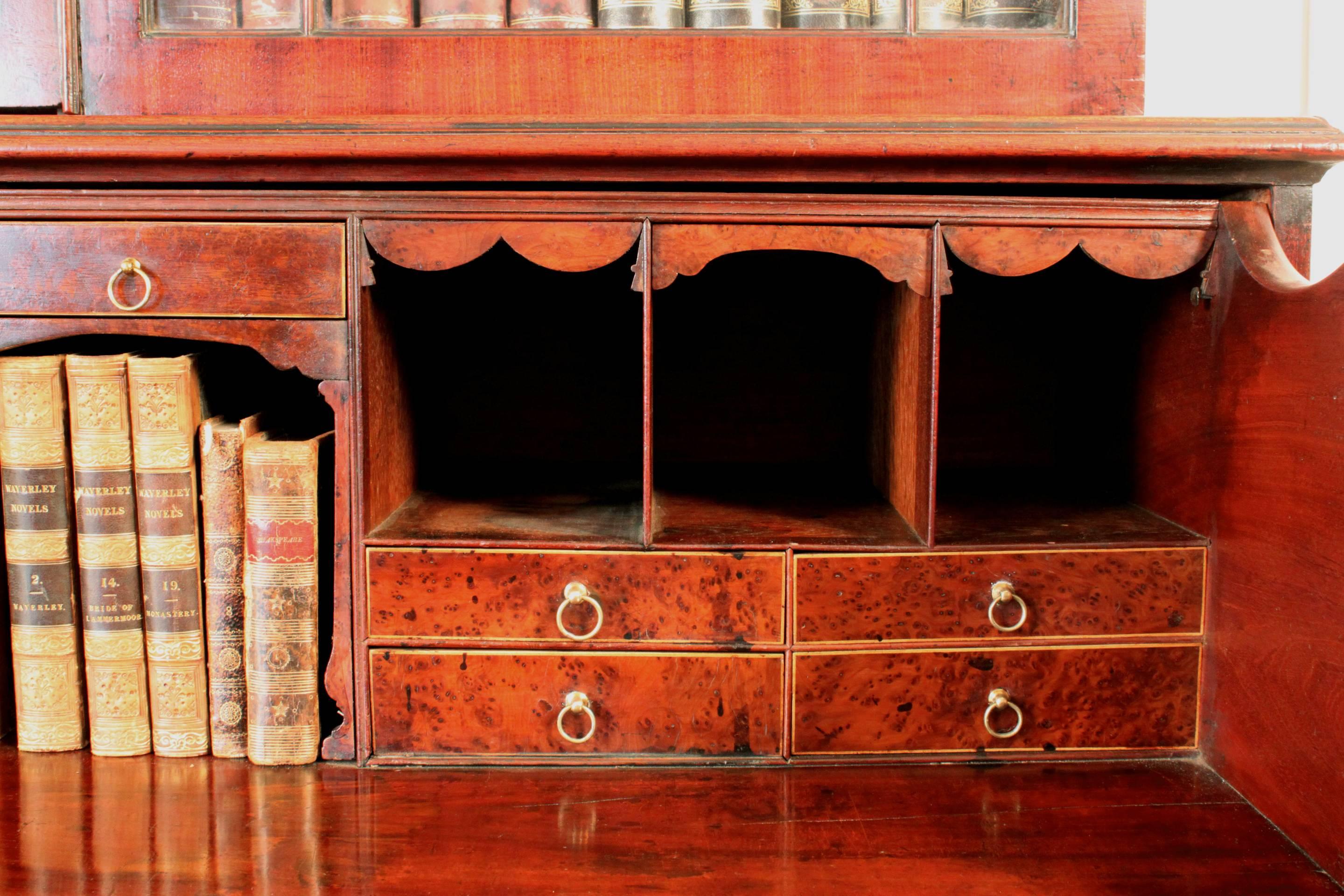 Mahogany Secretaire Bookcase, Sheraton, circa 1795 For Sale 1