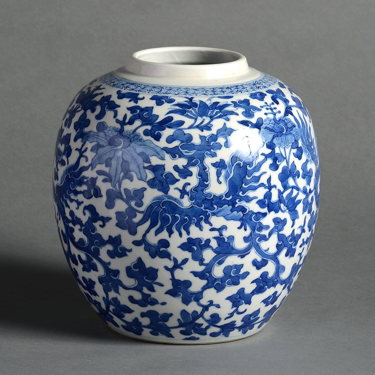 19th Century Qing Dynasty Blue and White Vase at 1stdibs