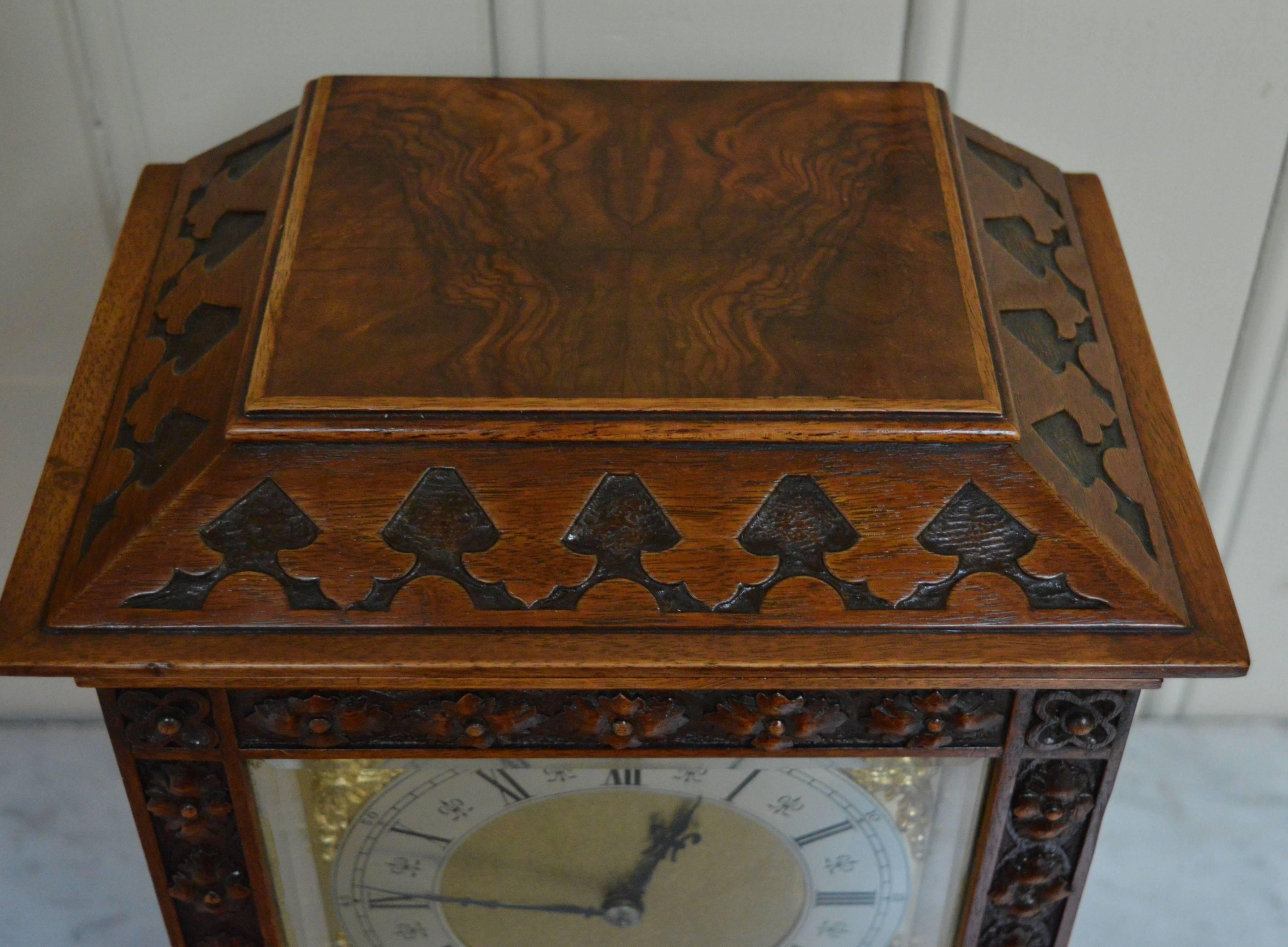 19th Century Walnut Ting Tang Lenzkirch Bracket Clock