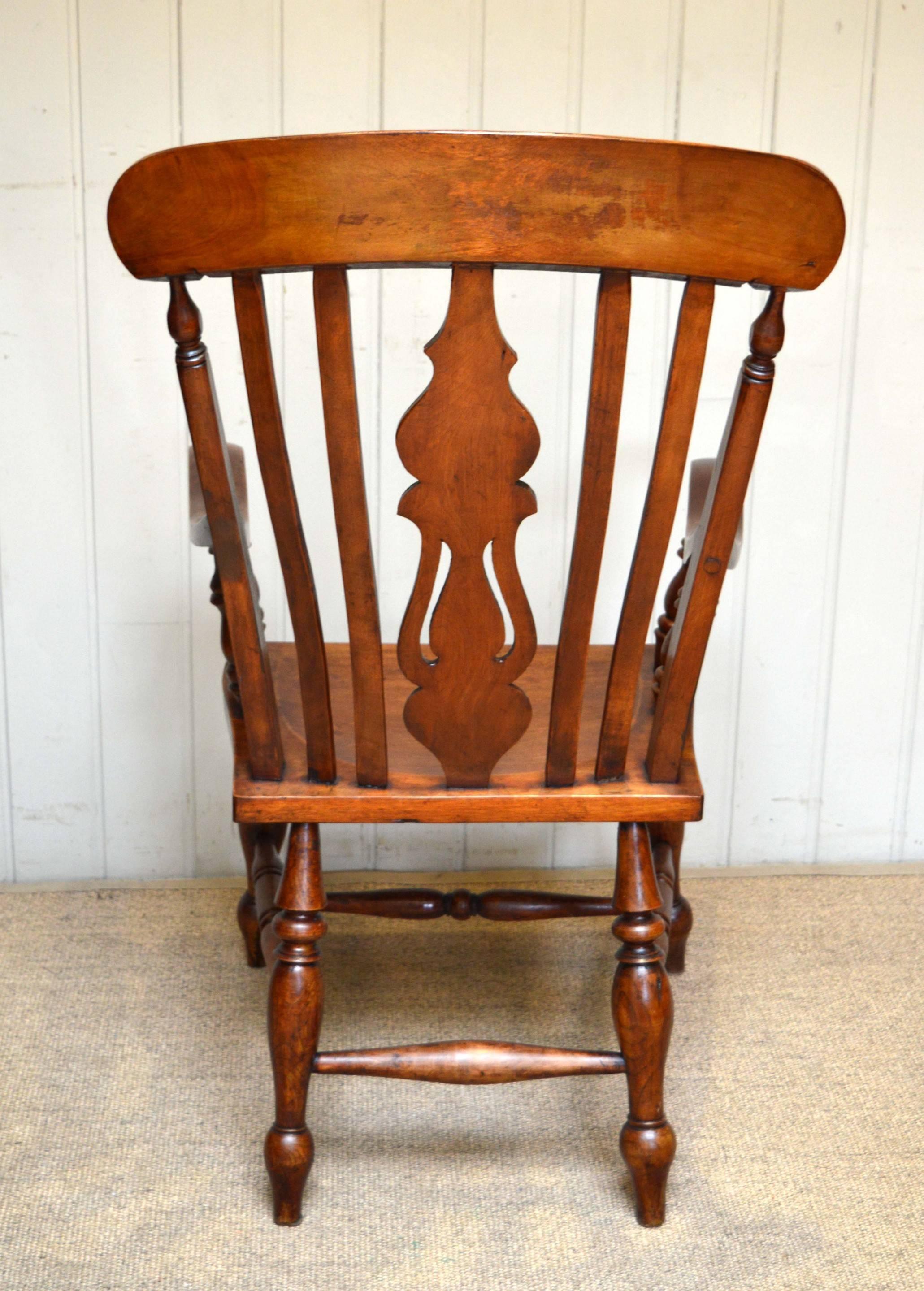 Fruitwood Farmhouse Carver Chair In Good Condition For Sale In Buckinghamshire, GB