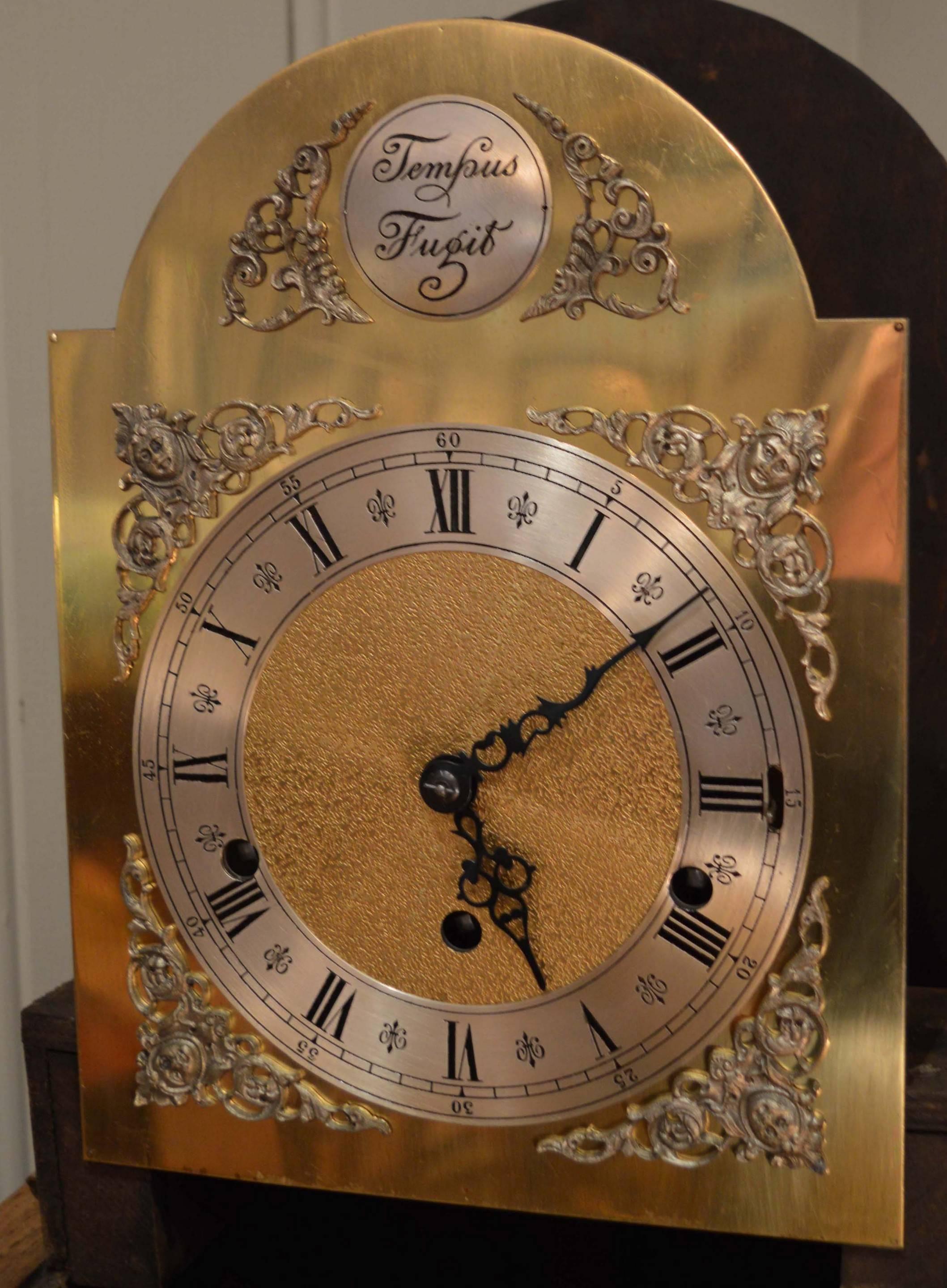 German Light Oak Grandmother Clock