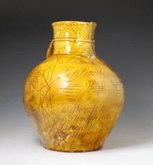 Devon Pottery Cider or Harvest Jug Dated 1845 and Named John Can