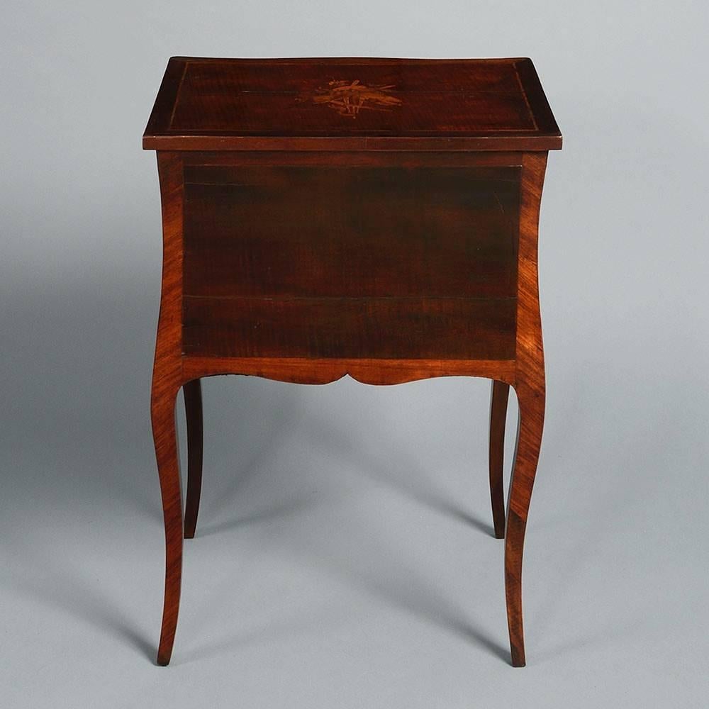 British 18th Century George III Period Kingwood Marquetry Bedside Cabinet