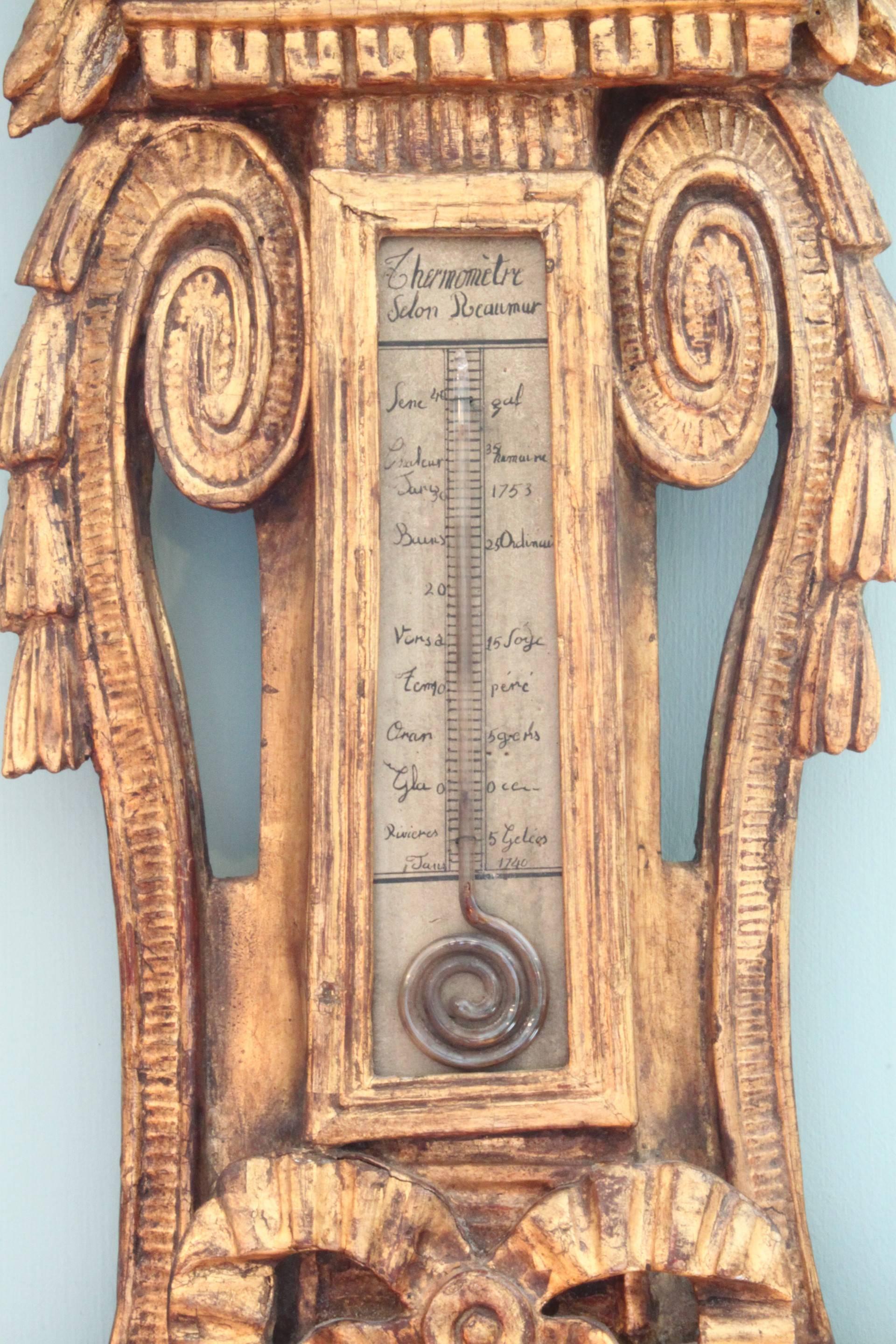 Antique French Barometer In Good Condition In Bradford-on-Avon, Wiltshire