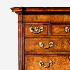 Attractive George I Walnut and Feather Banded Tallboy