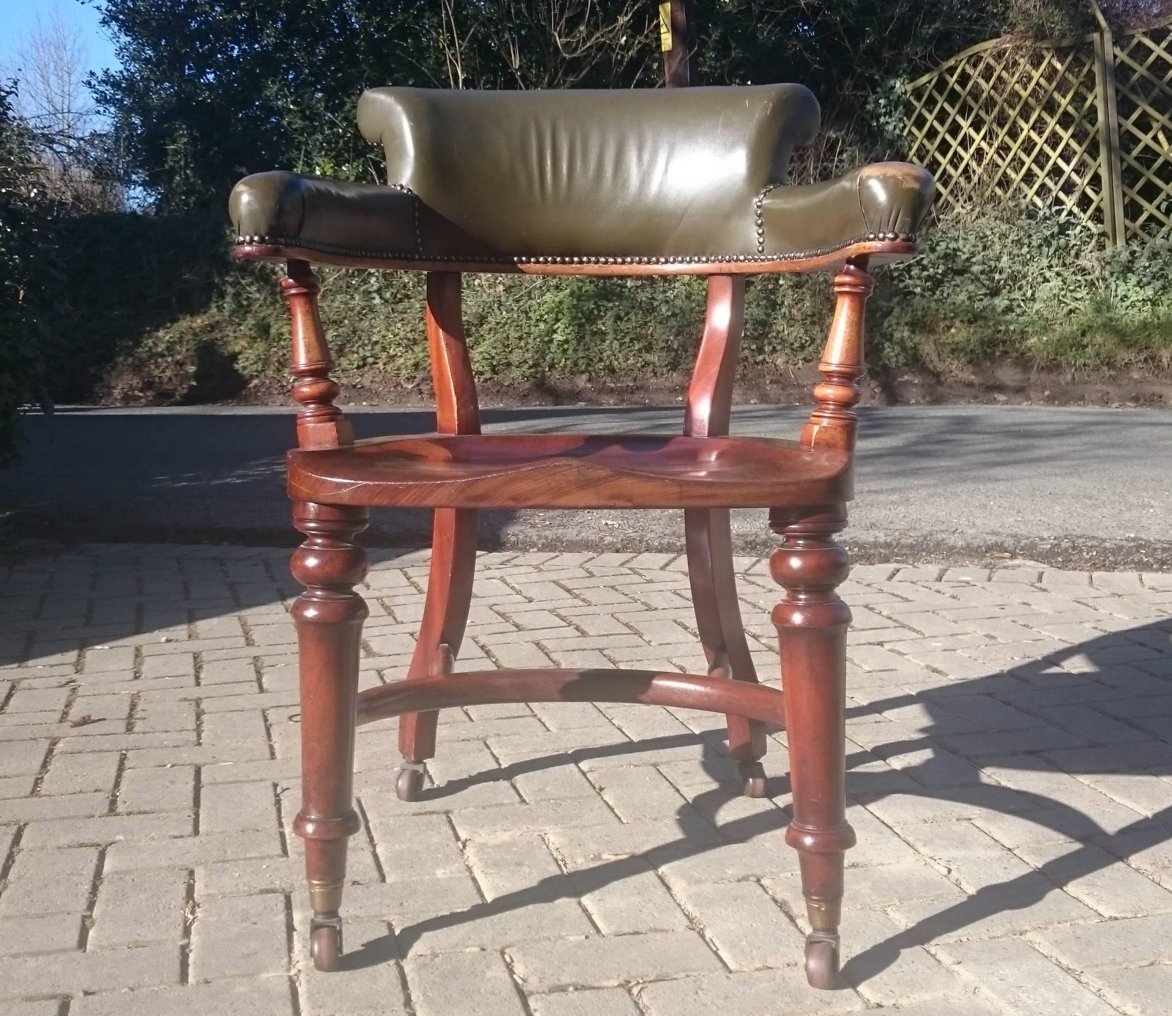 British Antique Club Chair or Captains Chair
