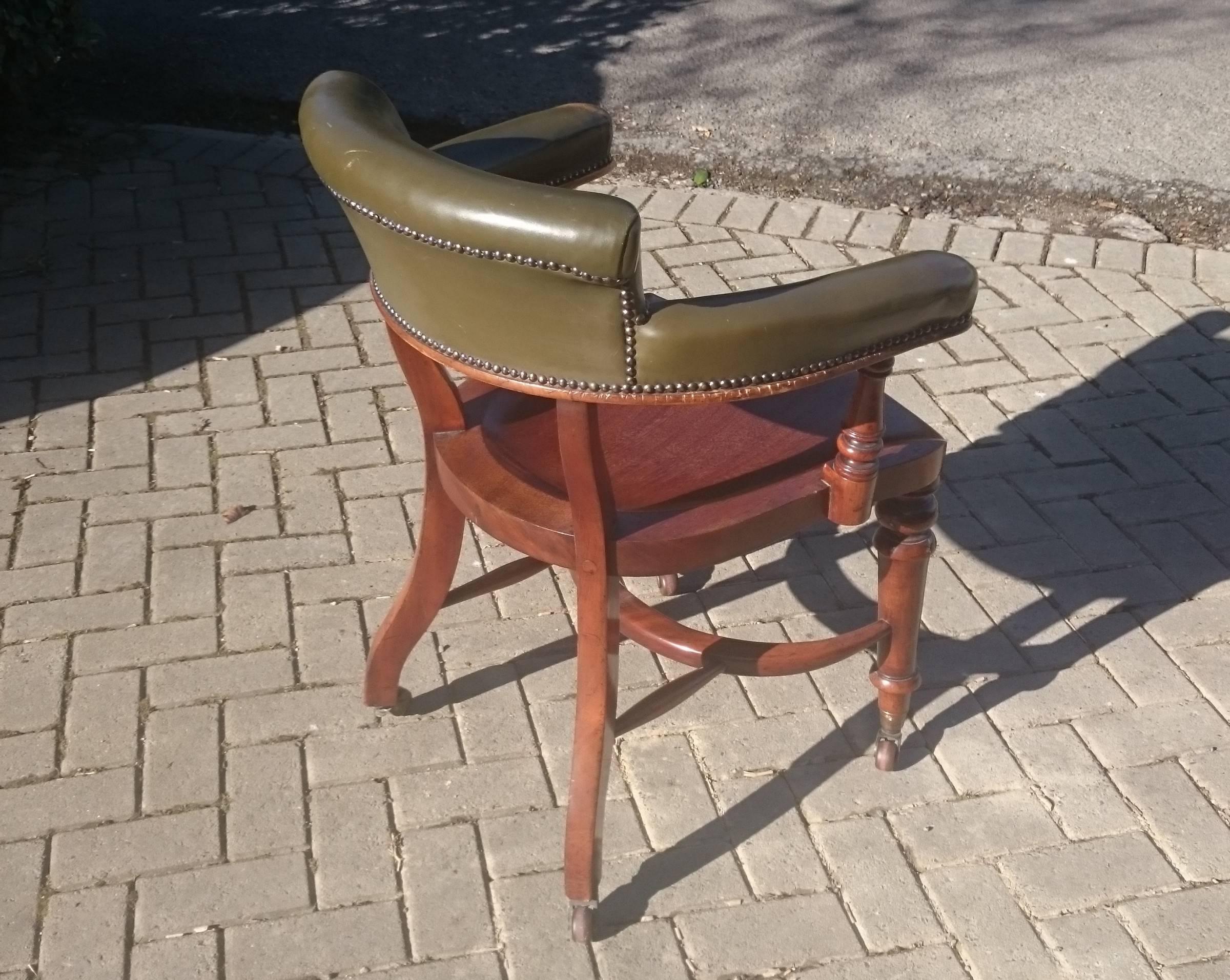 19th Century Antique Club Chair or Captains Chair