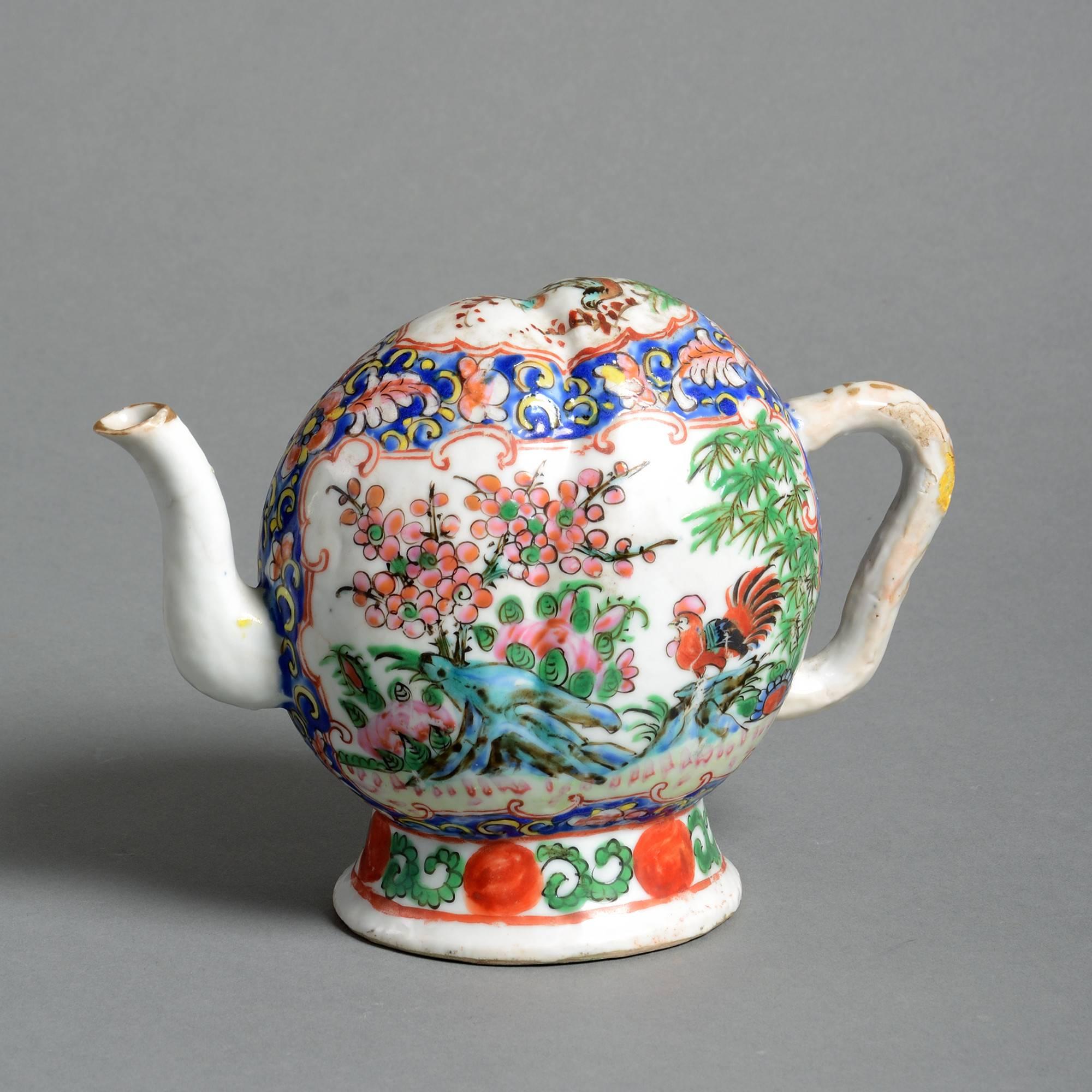 A fine late 19th century famille rose porcelain 'Cadogan' tea pot, decorated throughout with birds and flowers.

Qing dynasty, Guangxu period.