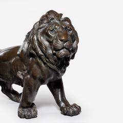 Meiji Bronze Lion Sculpture
