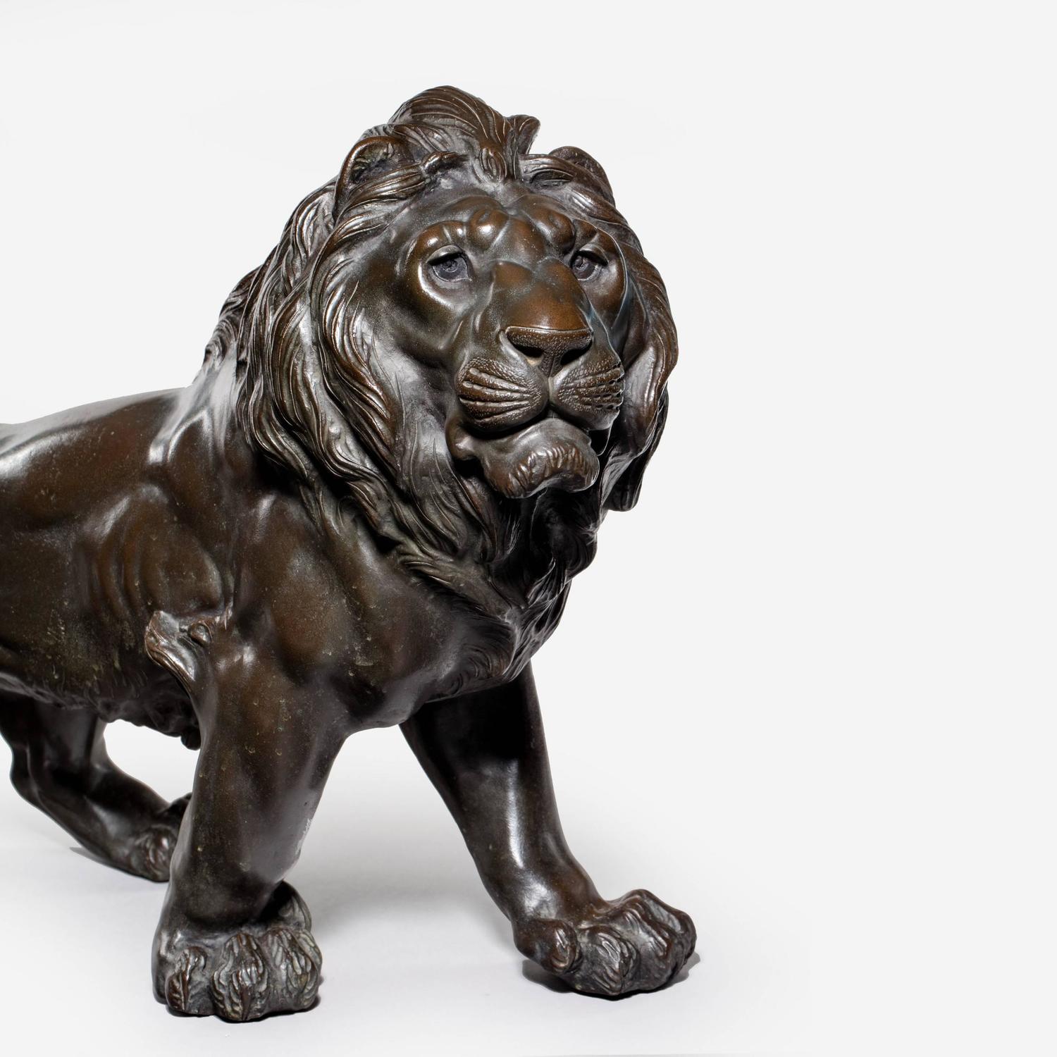 Meiji Bronze Lion Sculpture For Sale at 1stdibs