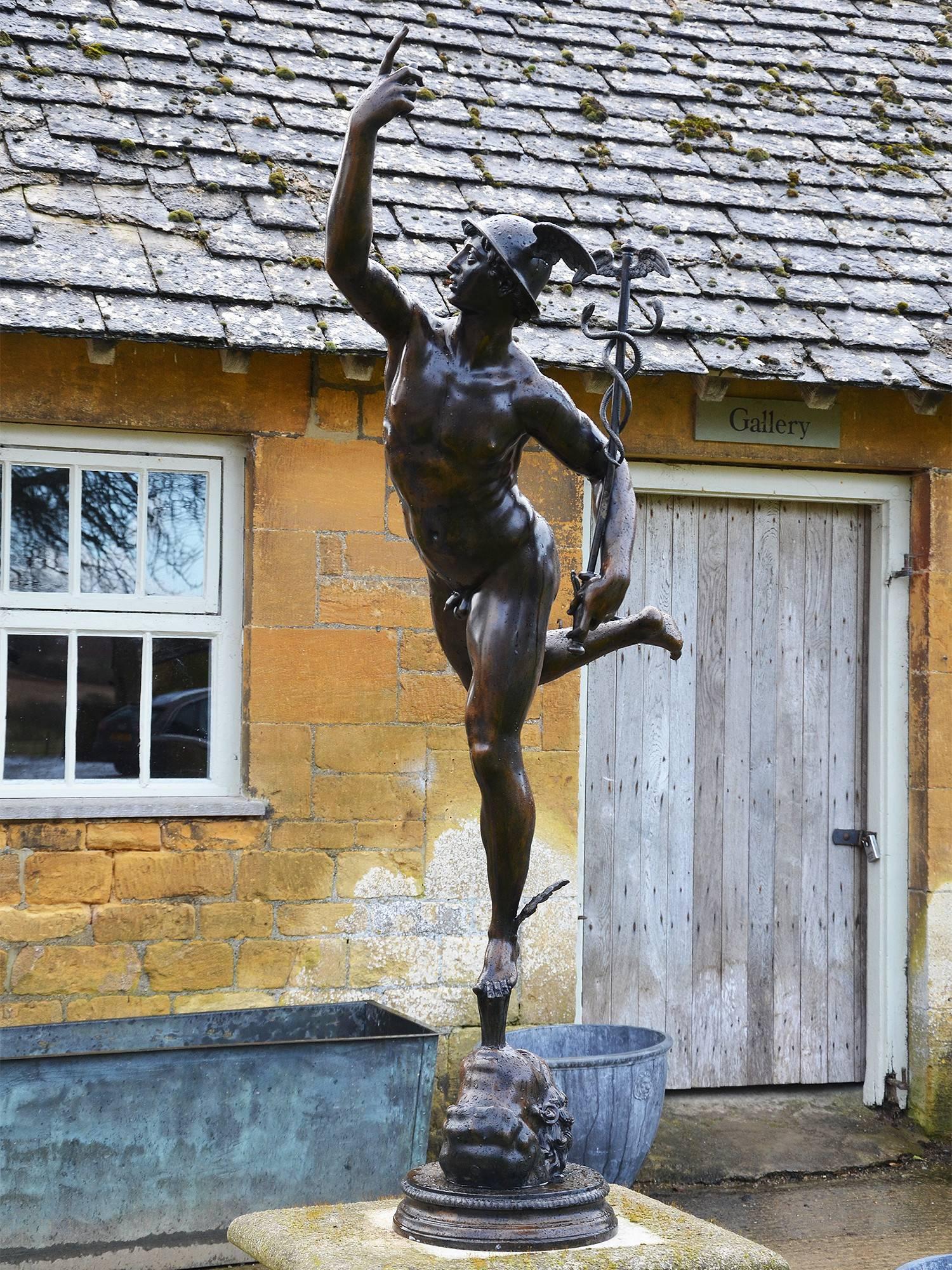 This model being after Giambologna’s Mercury, the original, now in the Bargello Museum Florence, was in the 19th century, copied by taking plaster moulds by the Chiurazzi Foundry. They were allowed access to Museums to take casts of the great works