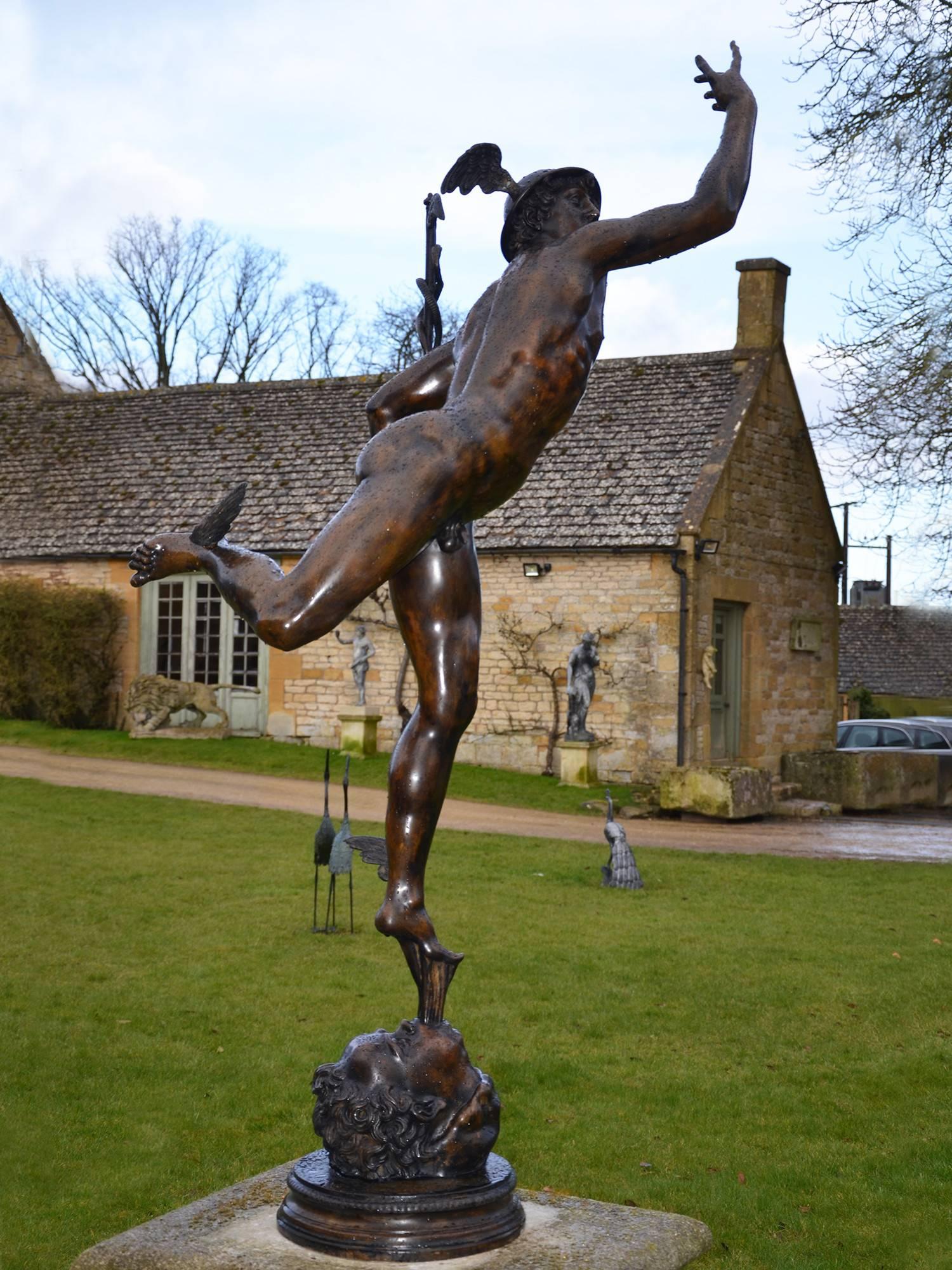 Fine 20th Century Bronze Mercury, after Giambologna In Good Condition In Gloucestershire, GB