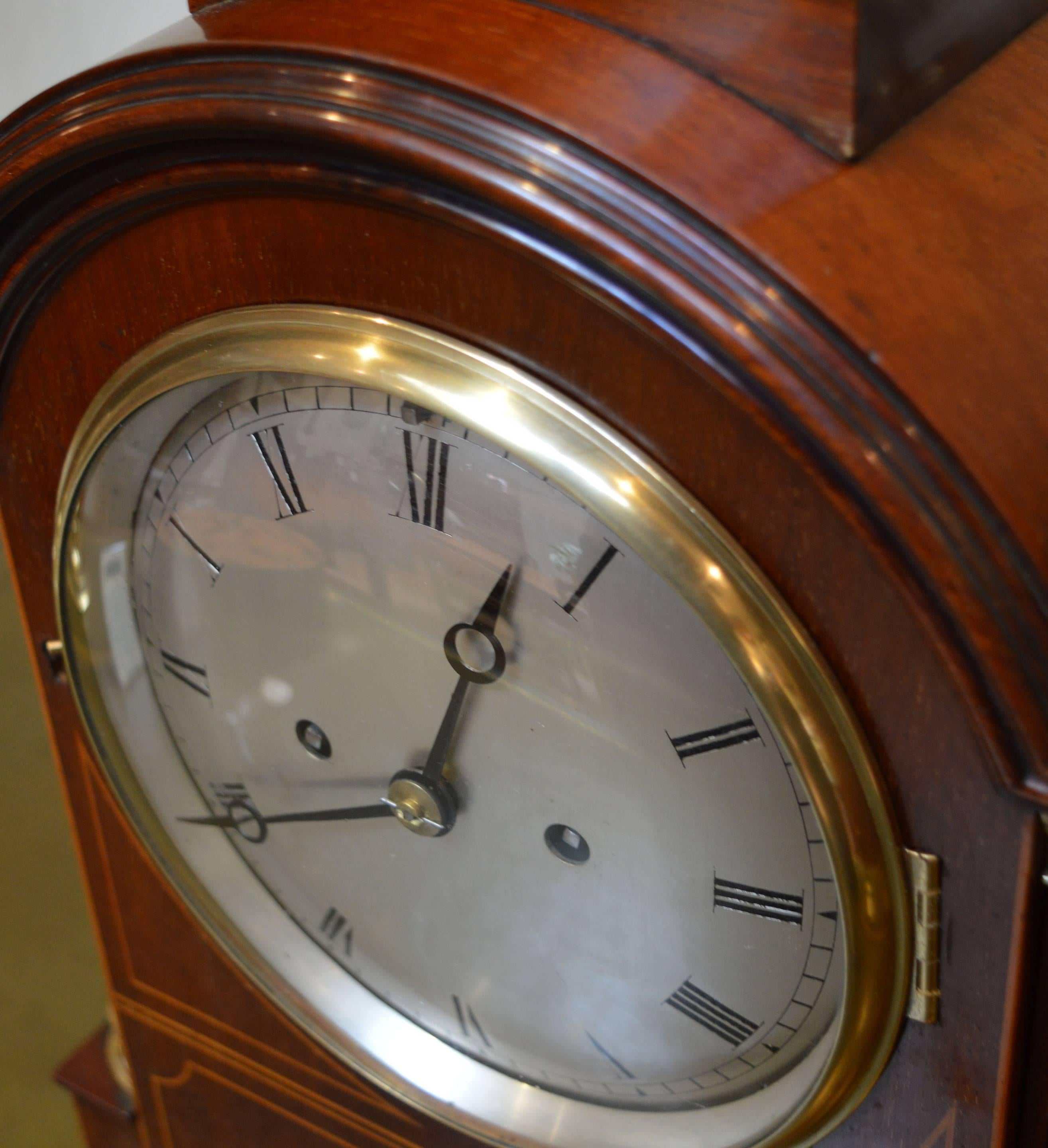 Late 19th Century Mahogany and Inlay Fusee Bracket Clock For Sale 2