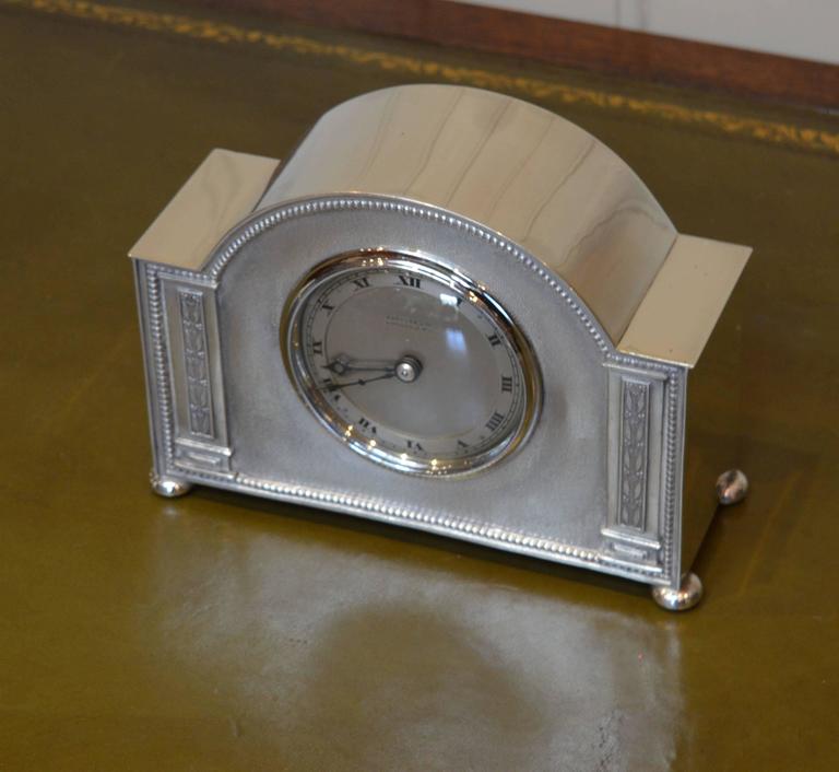 Small Silver Plated Mantel Clock by Harrods at 1stdibs