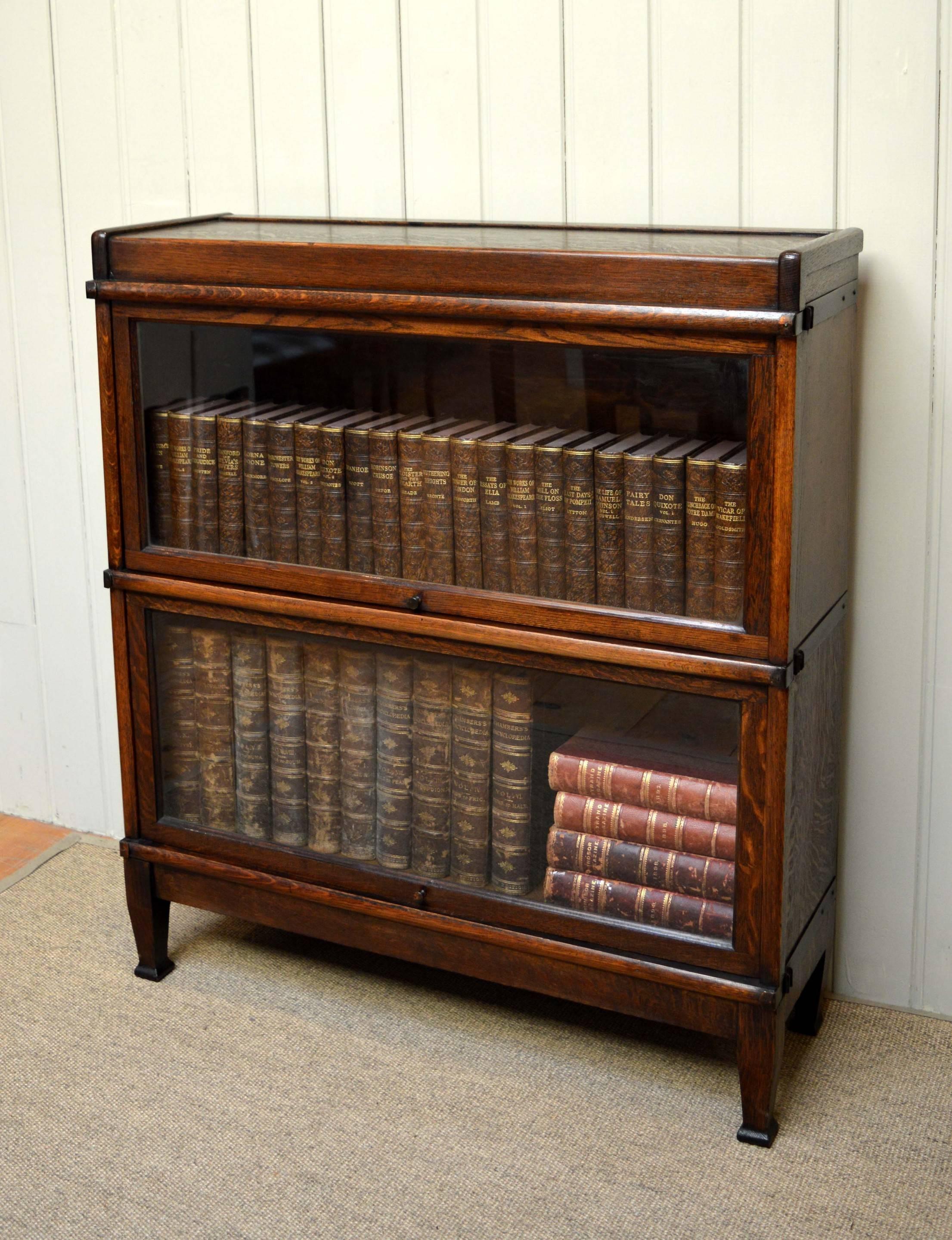 English Two-Tier Globe Wernicke Bookcase