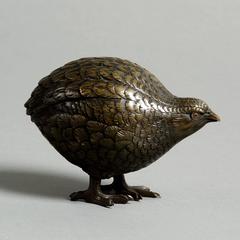 19th Century Bronze Quail
