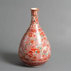 Early 19th Century Decorated Kutani Porcelain Bottle Vase